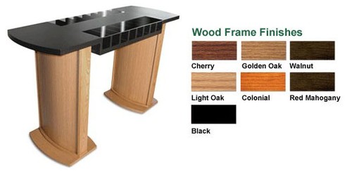 Two-Sided Curved Laminate Counter with 16 Compartments #DWYE05