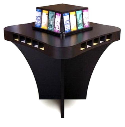 Four-Sided Curved Laminate Counter and Check Stand with 20 Compartments #DDEL05
