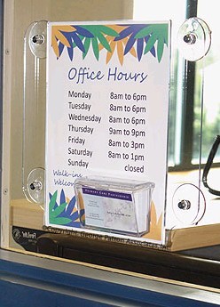 Acrylic Window Mount Sign Holder, With Card Box, for 8-1/2