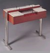 Rectangular check stands with built-in form holders