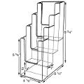 Clear Acrylic 4-Pocket, 4-Tiered Literature Holder for 4