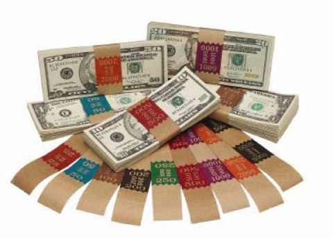 Currency Straps - Brown Saw Tooth -- Pack of 1,000 Straps - Main Image