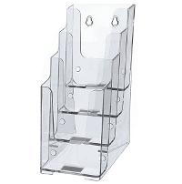 Clear Acrylic Four-Pocket, Four-Tiered Literature Holder 