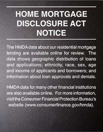Home Mortgage Disclosure Act Notice Magnetic Mandatory Sign - Main Image