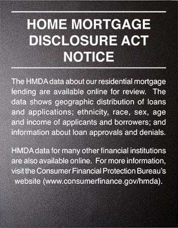 Home Mortgage Disclosure Act Notice Mandatory Magnetic Sign  -- 11x14 - Main Image