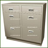 Standing Height Double Wide Teller Pedestal, 4 File Drawers