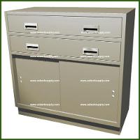 Standing Height Double Wide Teller Pedestal, 2 “D” Drawers