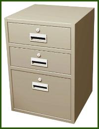 Sitting Height Teller Pedestal With 2 Locking Drawers And 1 Locking Legal File Drawer -- $784.00 - Main Image