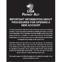 Patriot Act Mandatory Sign with Flag: Wall Mounted
