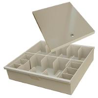 Plastic Locking Cash Tray Kit With Cover, Black or Tan
