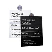 1 Sided Perpetual Holiday Closing Schedule Sign: Counter & Window