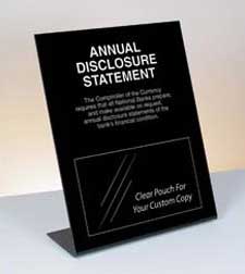 Annual Disclosure Statement - Countertop Signs - Main Image