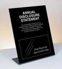 Annual Disclosure Statement Mandatory Countertop Sign