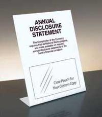 Annual Disclosure Statement Mandatory Countertop Sign