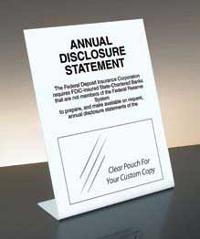 Annual Disclosure Statement for Mandatory Countertop Sign FDIC