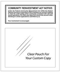 Community Reinvestment Act Mandatory Wall Sign On Cardstock Paper (FDIC Banks) -- White 11x14 - Main Image
