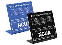 NCUA / FUNDS AVAILABILITY COMBO COUNTER SIGN  - Main Image