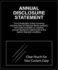 Annual Disclosure Statement Mandatory Wall Sign (Comptroller of Currency) -- Black Acrylic 11x14 - Main Image