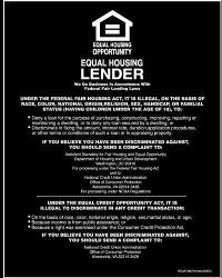Equal Housing Lender Mandatory Sign (Credit Unions): Acrylic