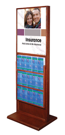 Two Sided Classic Floor Display With 15 Pocket Brochure Holders - Main Image