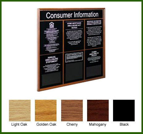OAK WALL FRAME WITH CONSUMER INFORMATION HEADER FOR 6 MANDATORY SIGNS - Main Image