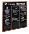 OAK WALL FRAME WITH CONSUMER INFORMATION HEADER FOR 6 MANDATORY SIGNS - Main Image