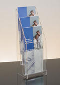 Clear Acrylic 3-Pocket, 3-Tiered Literature Holder for 4