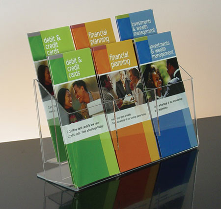 Clear Acrylic 6-Pocket, 2-Tiered Literature Holder for 4