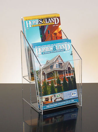 Clear Acrylic 2-Pocket, 2-Tiered Literature Holder for 5-1/4