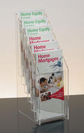 Six-pocket, six-tiered literature holder for 4