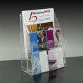 Adjustable Counter/Wall  Clear Acrylic 4-Pocket, 2-Tiered literature holder 
