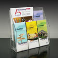 Adjustable, Wall or Counter Clear Acrylic 6-Pocket, 2-Tier Literature Holder  - Main Image