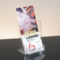 Clear Acrylic 1-Pocket, w/Business Card Pocket, Literature Holder for 4