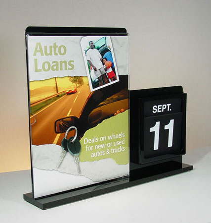 All-in-One Counter Display w/Sign-Holder & Perpetual Calendar, Two-Sided  - Main Image