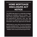 Home Mortgage Disclosure Act Notice mandatory sign.
