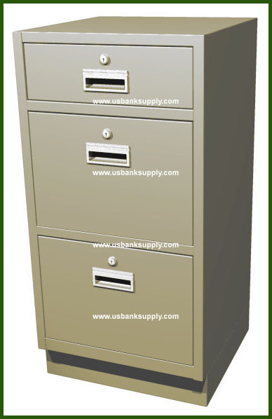 Standing Height Teller Pedestal with 1 Cash Tray Drawer and 2 Legal File Drawers  - Main Image
