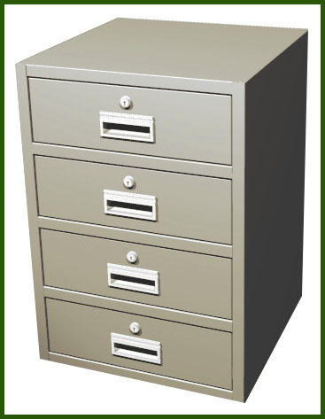 Sitting Height Teller Pedestal with 4 Drawers - Main Image