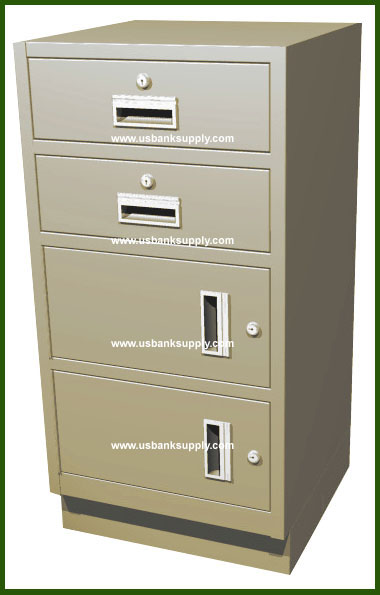 Standing Height Teller Pedestal With 2 Drawers And 2 Storage Cupboards  - Main Image