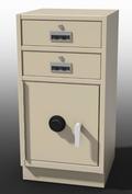 Teller Pedestal, 2 “S” Drawers, 1 Coin Locker & Shelf
