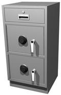 Standing Height Teller Pedestal, 1 Drawer and 2 Coin Lockers  - Main Image
