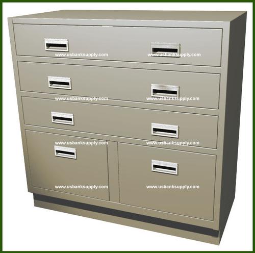 Model US113DW Standing Height Double Wide Teller Pedestal, 3 D Drawers, 2 Legal File Drawers - Main Image