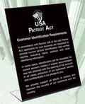 USA Patriot Act Sign with Flag