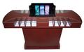 Two-Sided Check Desk - 16 Compartments, Rectangular Pedestal