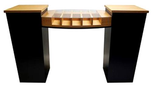 Two-Sided Convex Bridge Check Desk with 10 Compartments -- Price On 06/02/23 -- $5,833.00 - Main Image