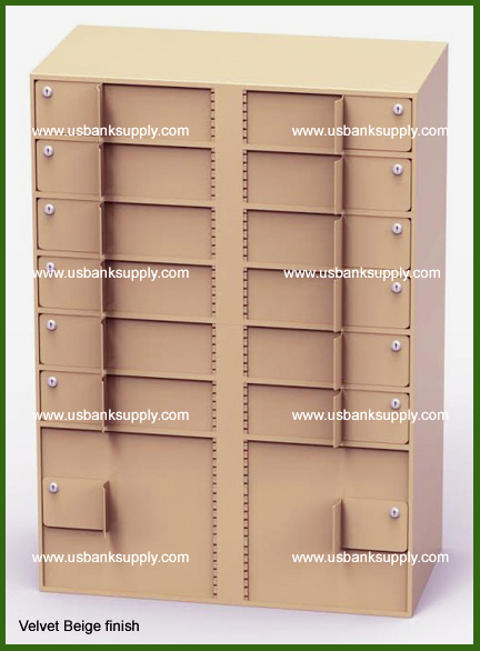 Double-Width Vault Interior Unit with 12 Teller Lockers and 2 Coin Cabinets - Main Image