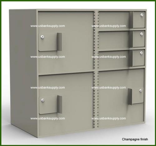 Double-Width Vault Interior Unit with 3 Teller Lockers and 3 Coin Cabinets - Main Image