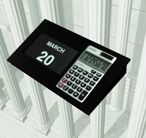 Calculator and Magnetic Calendar Combination