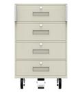 Four-Drawer Teller Truck with 4 Drawers and Foot Brake