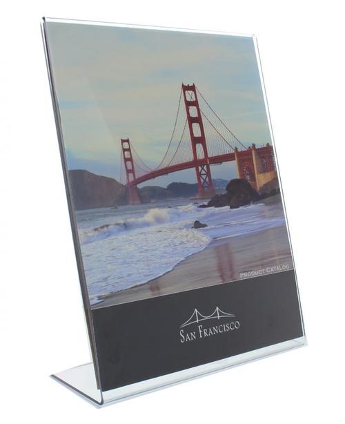 ACRYLIC SLANT BACK EASEL STYLE SIGN HOLDER -- 8-1/2 X 11 - Main Image