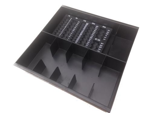6 Bill Heavy Duty Plastic Cash Tray With Removable Loose Coin Holder Tray - Main Image